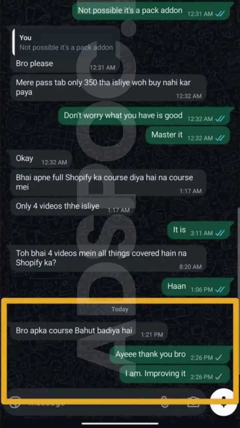 WhatsApp testimonial 10