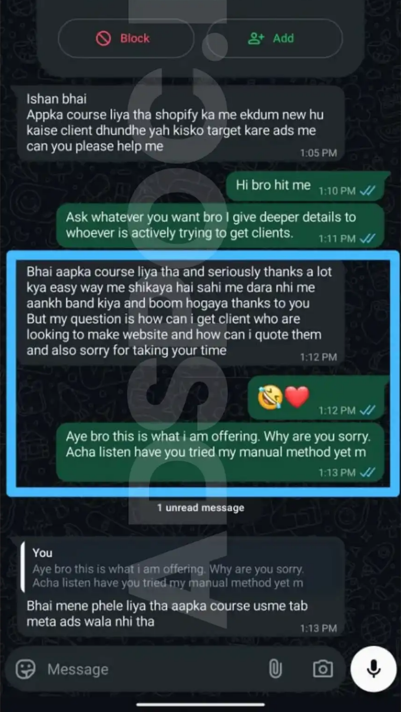 WhatsApp testimonial 11